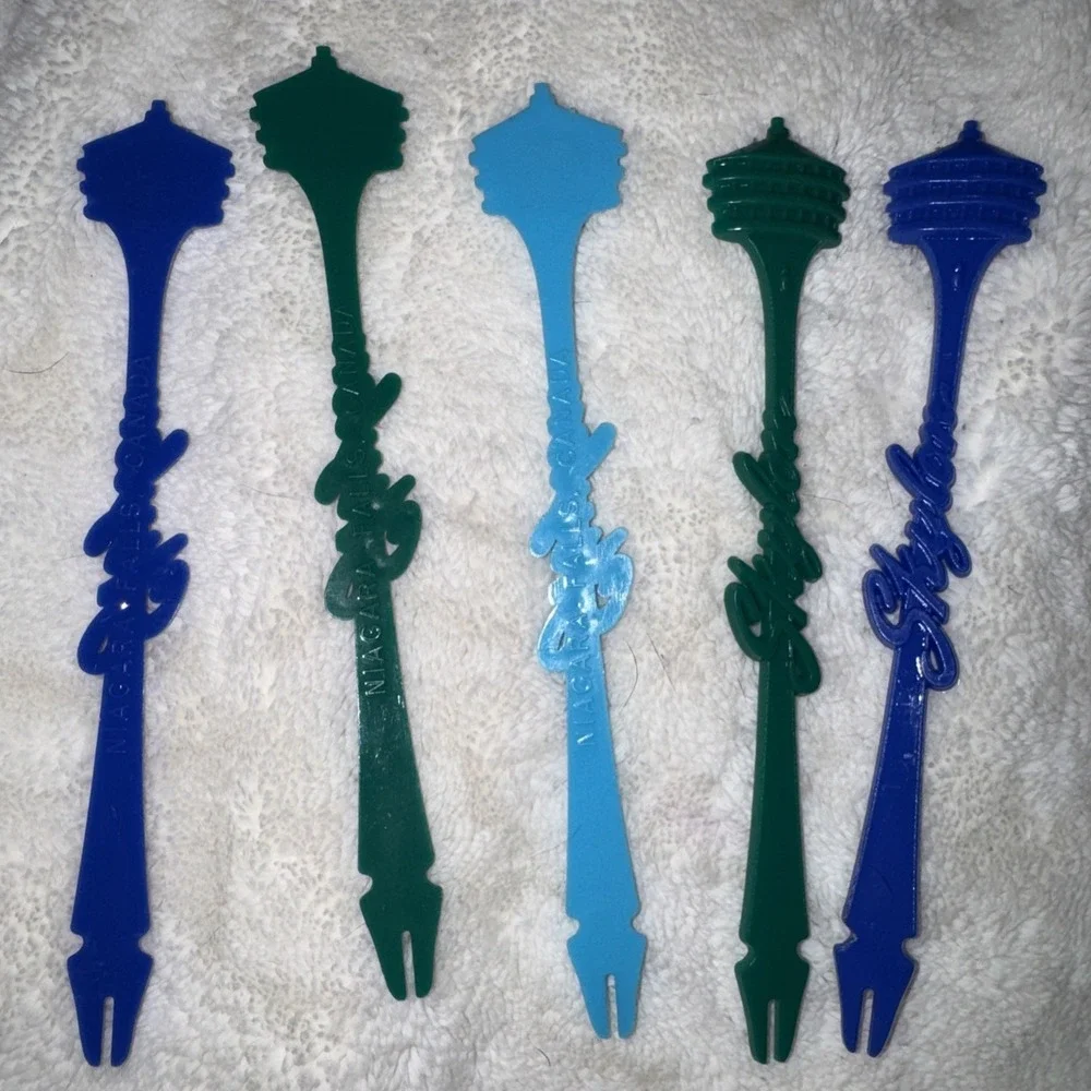Lot of 6 VTG Skylon Tower Niagara Falls Swizzle Sticks Cocktail Picks Barware‎